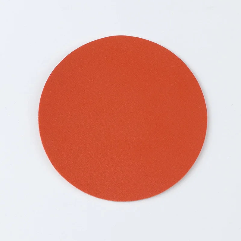 Runde & quadratische Leder-Untersetzer – Schlichte, stilvolle Coaster in Uni-Farben | Wasserdicht & hitzeisolierend für Tisch & Zuhause