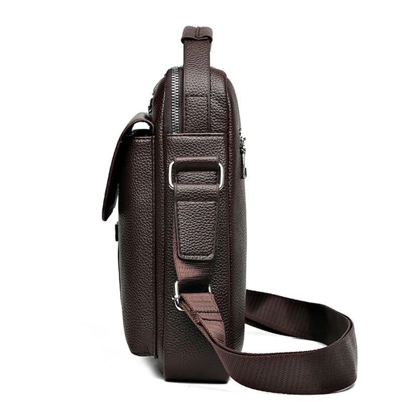 Bolso bandolera y bandolera de cuero para hombre: bolso para portátil de negocios con mayor capacidad y estilo