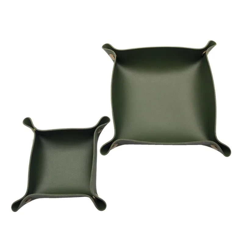 Faltbare Leder Ablageschale 25 cm – Stilvolle Aufbewahrung für Schmuck, Schlüssel & Kleinteile