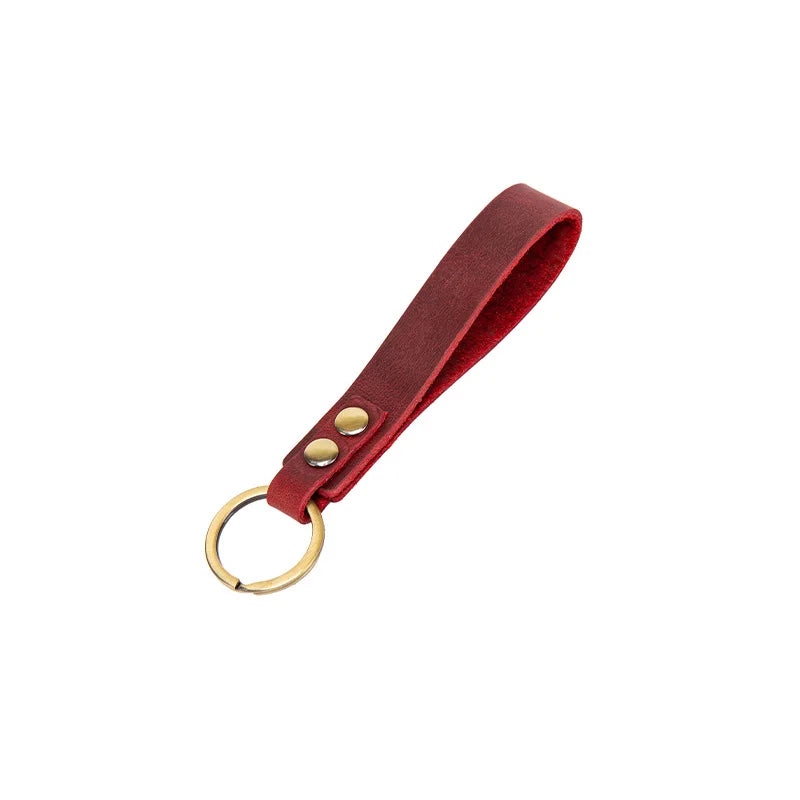 Klassischer Vintage Leder Schlüsselanhänger aus Rindsleder – Eleganter Auto-Keychain für Herren & Unisex mit Metallring Modell K5057