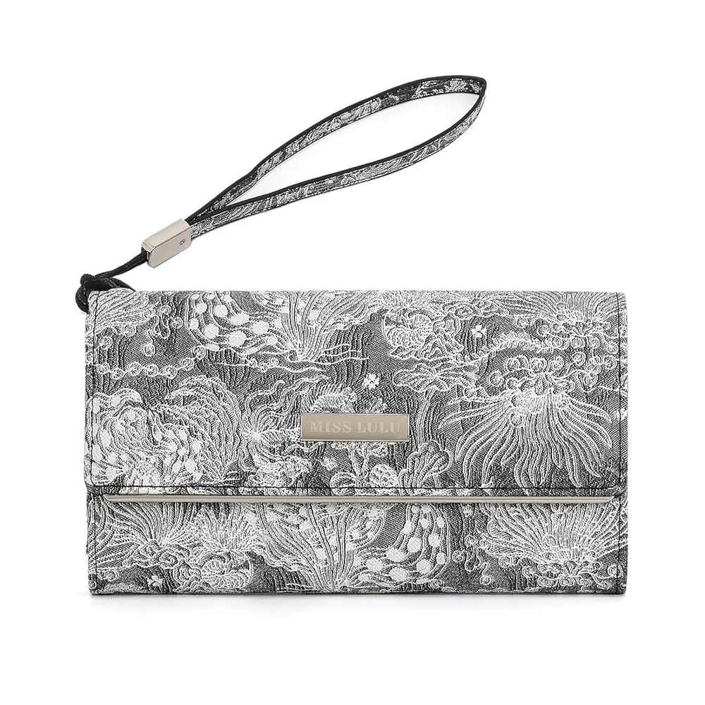 Miss Lulu Damen Geldbörse – Bunte Langbörse aus PU-Leder mit großem Fassungsvermögen und Kartenfächern