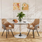 2er Set Drehbare Esszimmerstühle mit Armlehnen – Moderne Polsterstühle aus Mikrofaser-Kunstleder mit hoher Rückenlehne für Küche & Wohnzimmer