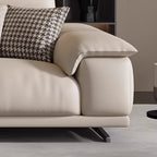 Italienisches Luxus Leder-Ecksofa – Modernes Designer L-Form Sofa for das Wohnzimmer, minimalistes Familien-Sofa aus Echtleder