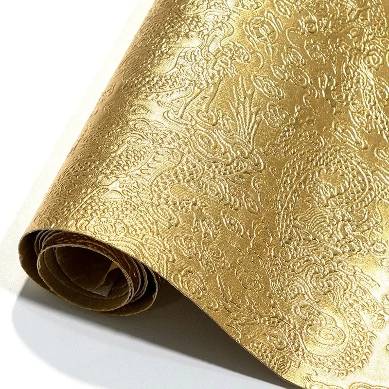 Vintage Kunstleder Rolle mit Drachenprägung – Geprägtes Synthetikleder für DIY Ohrringe, Haarschleifen, Taschen & Dekoration
