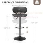 Drehbare Barhocker aus Kunstleder im 4er-Set – Höhenverstellbare Barstühle mit Rückenlehne für Kücheninsel &amp; Theke 