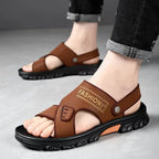 CINESSD Herren Sommer Sandalen – Air Cushion Slipper aus Lederoptik, weiche Sohle, Outdoor & Beach Schuhe für junge Männer