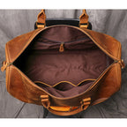 LEATHFOCUS Vintage Leder Reisetasche aus echtem Rindsleder - Bolso grande Crazy Horse Duffle con laptopfach para mujeres y hombres