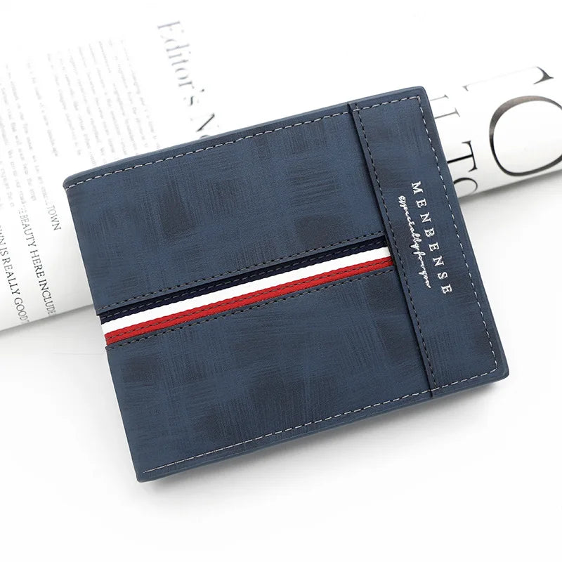 Luxury Slim Herren Geldbörse – PU Leder Kurzbörse mit Kartenfächern, Münzfach & Kompaktem Design für Alltag
