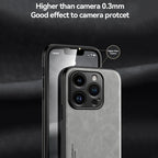 Luxus Magnetische Schafsleder iPhone Hülle – Matte Leder Case mit Soft Bumper für iPhone 7 bis iPhone 16 Pro Max