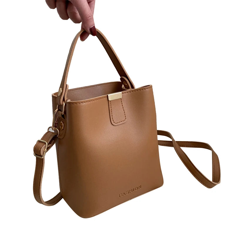 STACEYO Sac à main en cuir PU pour femme – Sac fourre-tout décontracté et sac à bandoulière, petit sac seau pour femme, noir 