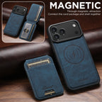 SUTENI Magnetische Wallet-Handyhülle aus Kunstleder mit kabellosem Laden & Standfunktion – Kartenhalter für iPhone 12 bis iPhone 17 Pro Max