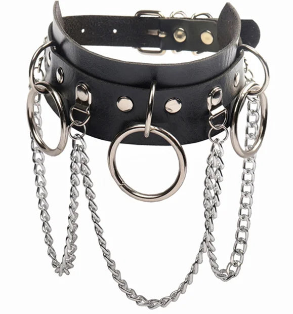 Gargantilla gótica punk con Nieten &amp; Stern – PU-Leder Halsband con Herz, Kreuz &amp; Spikes en estilo Harajuku Y2K para mujeres 