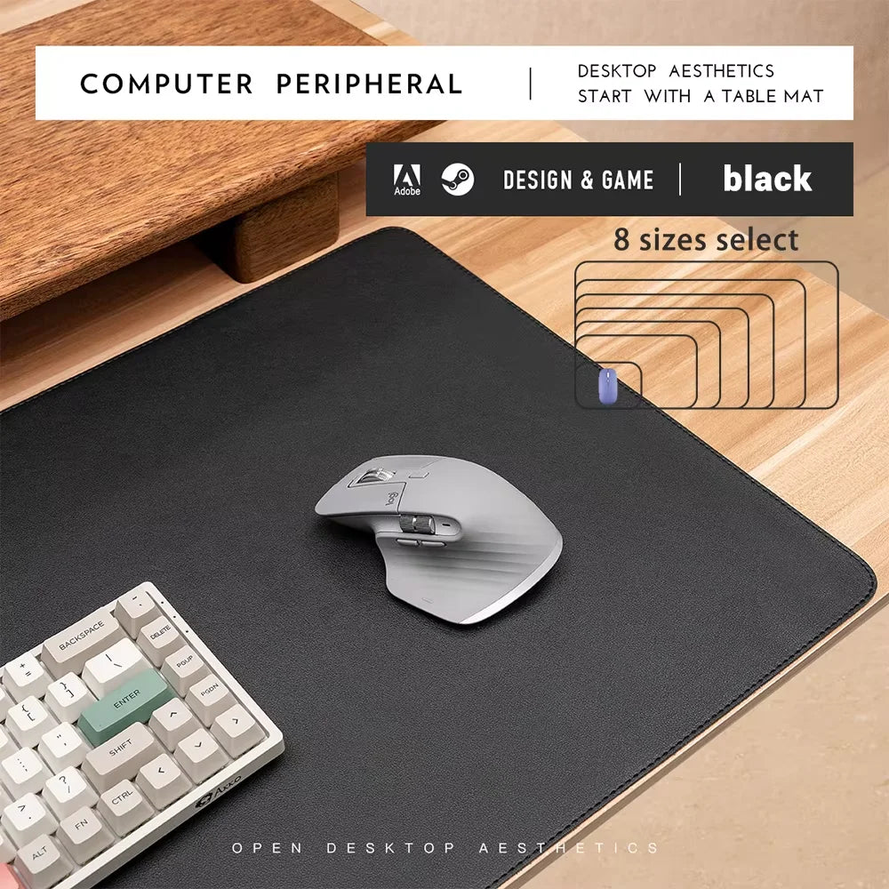 EMTRA Leder Gaming Mousepad - Großes, Rutschfestes &amp; Wasserdichtes Mauspad in Mehrfarben für Büro, Gaming &amp; Homeoffice