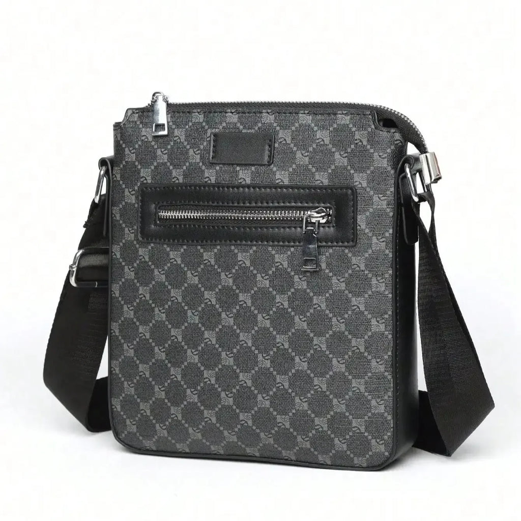 Unisex Ein-Schulter Crossbody Bag – PU-Leder Umhängetasche, Kleine Quadratische Messenger Bag für Herren, Casual & Business