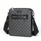 Unisex Ein-Schulter Crossbody Bag – PU-Leder Umhängetasche, Kleine Quadratische Messenger Bag für Herren, Casual & Business