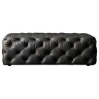Luxuriöser Schuhwechsel-Hocker aus Leder – Moderner Sofa- & Sitzhocker in Schwarz für Wohnzimmer & Flur