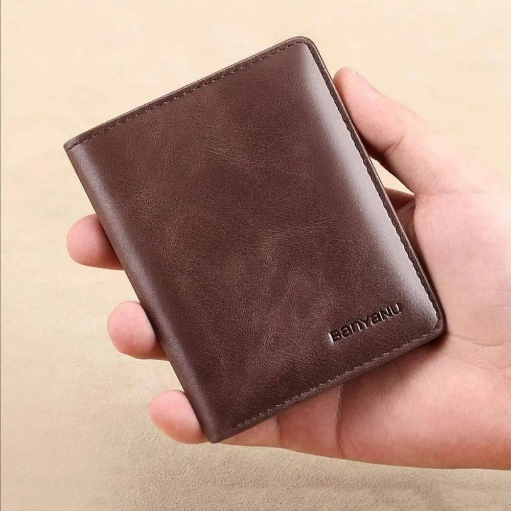 Vintage Herren Mini Geldbörse – Slim Wallet con RFID-Schutz, Kartenhalter y Geldclip para hombre 