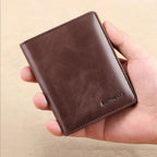 Vintage Herren Mini Geldbörse – Slim Wallet con RFID-Schutz, Kartenhalter y Geldclip para hombre 