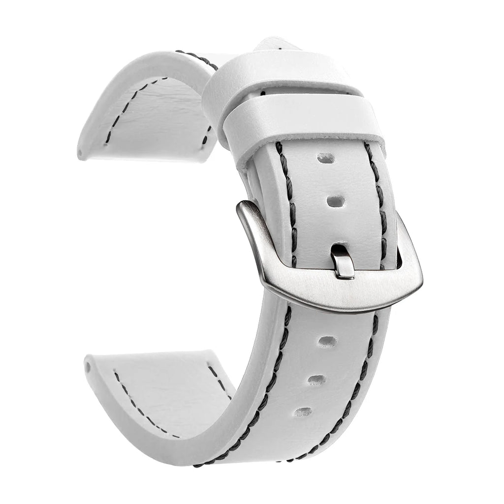 SAMCO Sport Vintage Leder-Uhrenarmband mit Edelstahlschließe - Correa de reloj clásica 18 / 20 / 22 / 24 mm para brazaletes