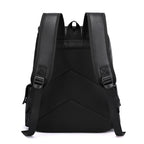 2023 Herren PU-Leder Rucksack – Großer Laptop-Rucksack für Schule, Freizeit & Teenager, Schwarz & Braun, Casual Backpack