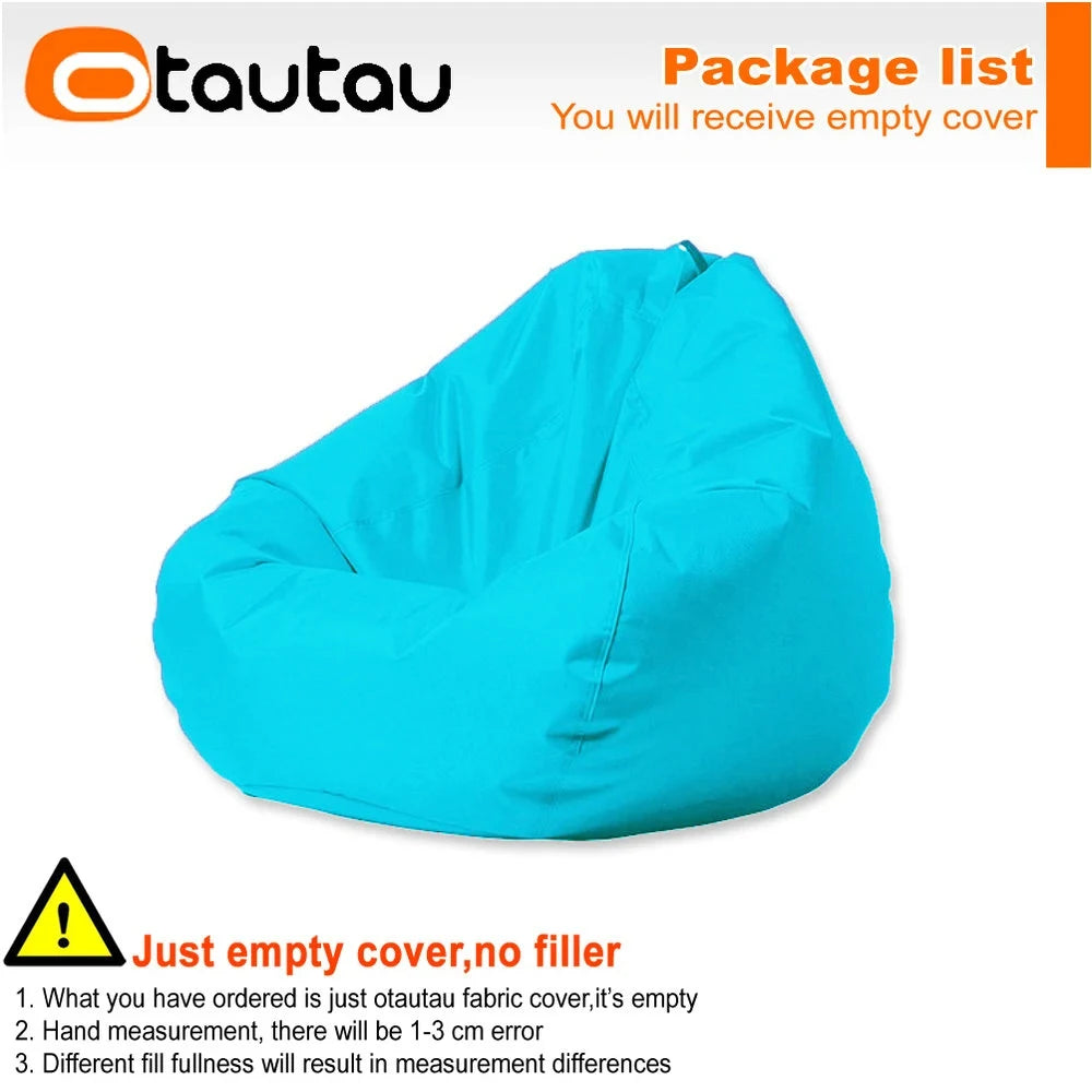 OTAUTAU Outdoor Bean Bag Bezug wasserdicht – Oxford Sitzsack-Hülle ohne Füllung für Garten, Strand, Camping & Pool (DD022)