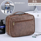 Business Kulturbeutel aus PU-Leder mit Reißverschluss – Hängende &amp; wasserfeste Kosmetik- und Waschtasche für Damen &amp; Herren