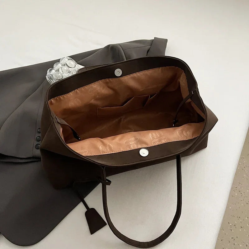 LEFTSIDE Grand sac fourre-tout en cuir PU – Sacs à main rétro Y2K pour femmes, sacs à main solides 2024 