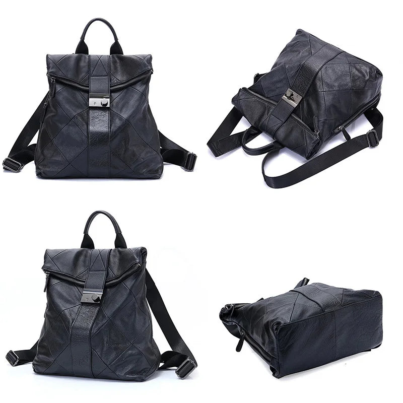 Motaora Damen Leder Rucksack – Diebstahlsicher, große Kapazität, Freizeit- &amp; Schulrucksack für Alltag &amp; Reisen 