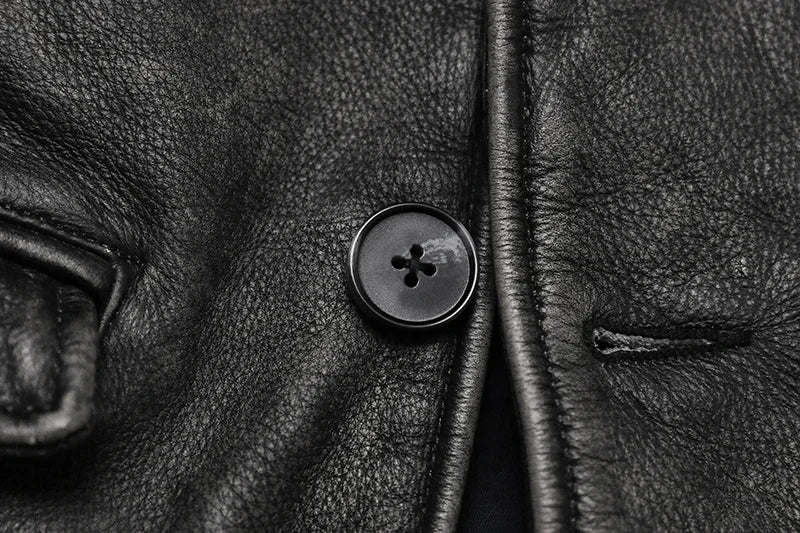 Chaleco vintage de piel auténtica de Gery para hombre, ropa de trabajo de piel de vaca natural, chaqueta ajustada sin mangas estilo safari. 