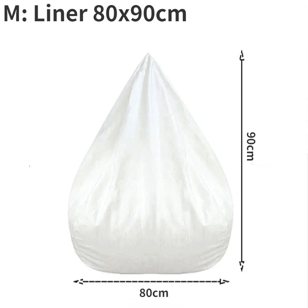 Lazy Sofa Bean Bag Bezug aus Leinenstoff – Sitzsack- &amp; Lounger-Hülle ohne Füllung für Wohnzimmer, Tatami &amp; Lounge 