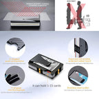 Cartera metálica delgada RFID para hombre – Cartera frontal minimalista con clip de gel 