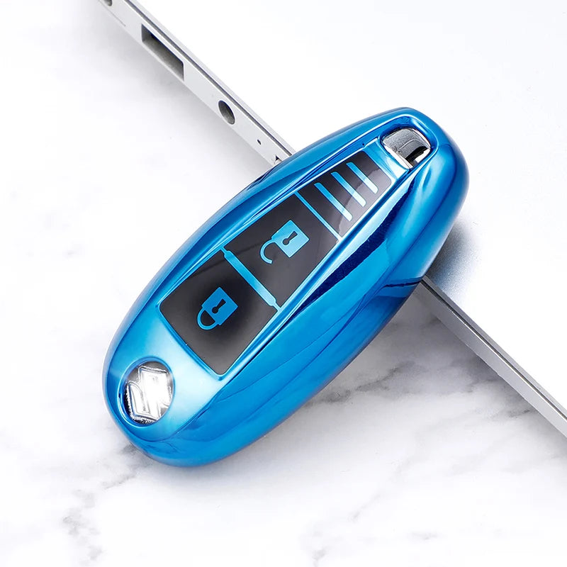 TPU Leder Autoschlüssel Hülle für Suzuki – Smart Key Cover mit Schlüsselanhänger für Baleno, Swift, Vitara, SX4 S-Cross, Ertiga & mehr