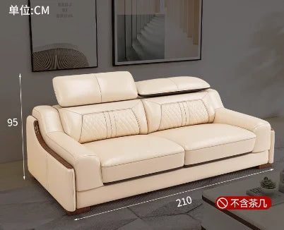 Nordisches Designer Leder Ecksofa – Modernes L-Form Sofa aus echtem Leder mit Relaxfunktion & Stauraum für das Wohnzimmer