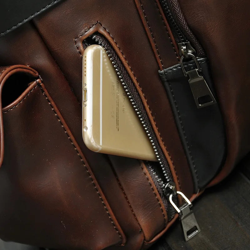 GOYN Unisex Reise Duffle Bag in Coffee – Große Carry-On Tasche aus hochwertigem PU-Leder, Schulter- & Crossbody Reisetasche mit Diebstahlschutz