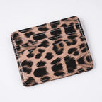 Leopard Cartes en cuir PU – Modischer ID- &amp; Creditkartenhalter im Animal-Design | Mini portefeuille élégant pour femmes
