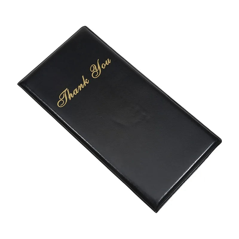 Carpeta de menú de cuero de primera calidad, tarjetero para cheques de invitados, presentador de cheques de restaurante, carpeta de menú para mesero, organizador de chequera 