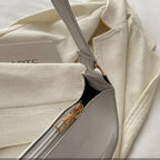 Retro PU-Leder Schultertasche für Damen – Modische Unterarmtasche in Einfarbig, Leichte Handbag