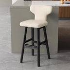 Luxus Barhocker aus Leder & Holz – Moderner minimalistischer Design-Barstuhl im italienischen Stil für Restaurant, Bar & Theke