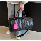 Damen PU Leder Gym & Travel Bag – Modische Fitness-, Yoga- & Reisetasche im Boston-Stil, Sport Duffle & Schulter Tote Bag