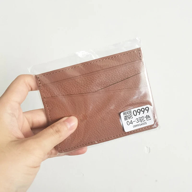 Véritable carte avec initiales – Slim Luxus Card Holder aus Rindsleder für Damen &amp; Herren | Porte-monnaie personnalisé