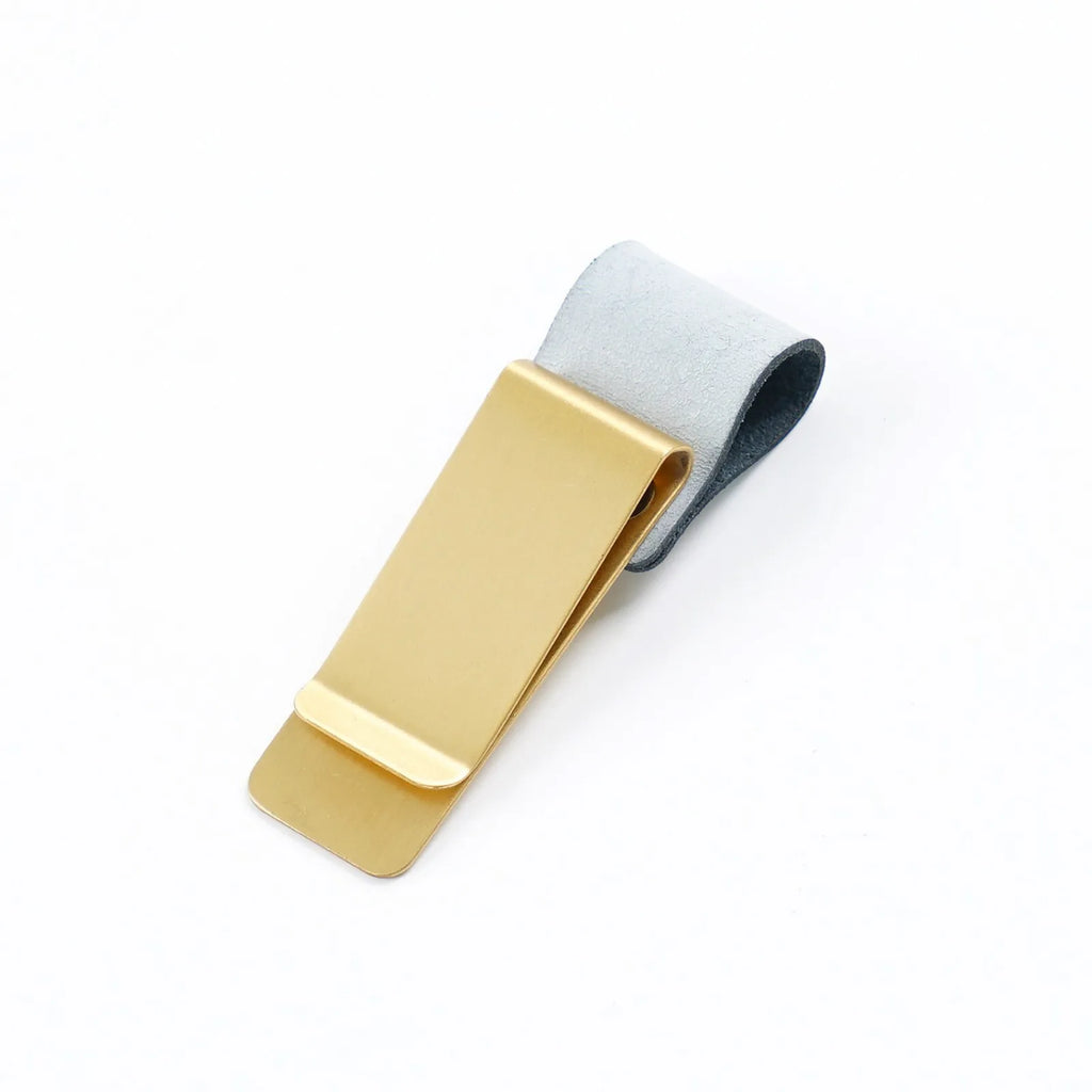 Leder Stiftehalter Clip mit Messing-Lesezeichen – Clip de bolígrafo más elegante para cuadernos y diarios de viajero