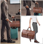 2025 Herren Business Reiseanzugtasche aus PU-Leder – Wasserdichte 2-in-1 Garment & Duffle Bag, große Handgepäck Reisetasche für Kleidung