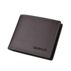 DEABOLAR Herren Kurz-Geldbörse – Dünnes PU-Leder Wallet mit Kartenhalter, Falt-Design &amp; England-Style 