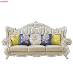 Europäisches Leder-Ecksofa aus Massivholz – Modulares L- oder U-Form Sofa im Retro-Modern-Stil für Wohnzimmer, Apartment & Villa