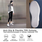 Damen Plateau Sneaker aus echtem Leder – 8 cm Keilabsatz, luxuriöse Schnürschuhe mit Glanzdetails für Frühling, Sommer & Herbst