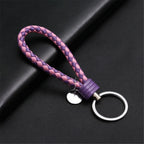13 cm geflochtener PU-Leder Schlüsselanhänger – Farbiger Keyring für Damen &amp; Herren, modisches Auto- &amp; Taschen-Accessoire mit Metallring