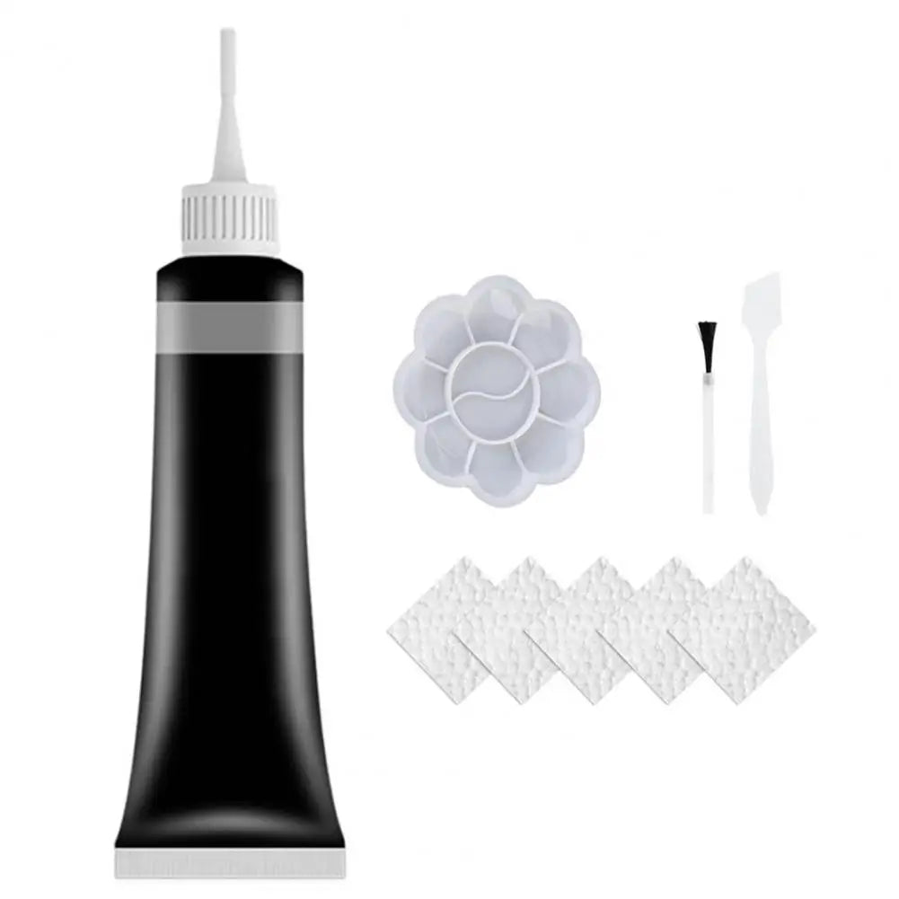 20 ml Kunstleder Reparatur Set – Färbe- & Reparaturcreme mit Pinsel & Spachtel für Autositze, Sofas & Möbel