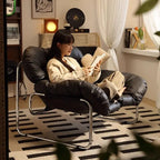 Verstellbarer Leder-Relaxsessel für Wohnzimmer – Confortabler Einzelsessel mit Armlehnen, ergonomischer Rückenlehne &amp; modernem Design 