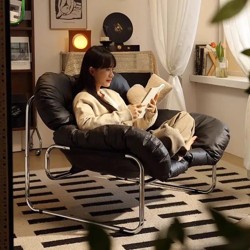 Verstellbarer Leder-Relaxsessel für Wohnzimmer – Komfortabler Einzelsessel mit Armlehnen, ergonomischer Rückenlehne & modernem Design