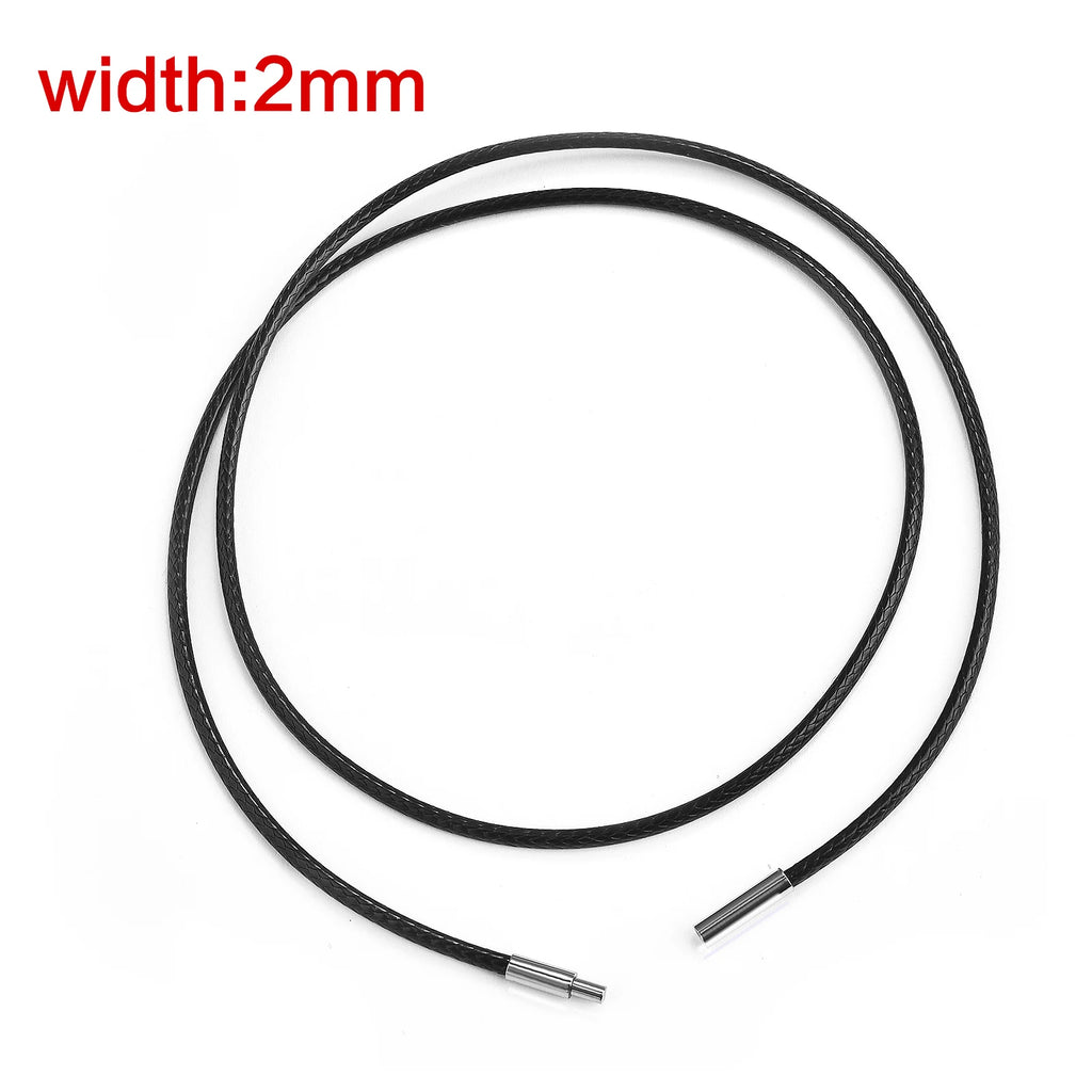 Handgefertigte Lederkette Schwarz/Braun 45–60 cm – Gewachste Flechtkordel mit Edelstahlverschluss für Damen &amp; Herren